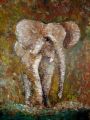 21 - Elephant Modelierpaste/Acryl/&Ouml;l, 20 x 30 cm